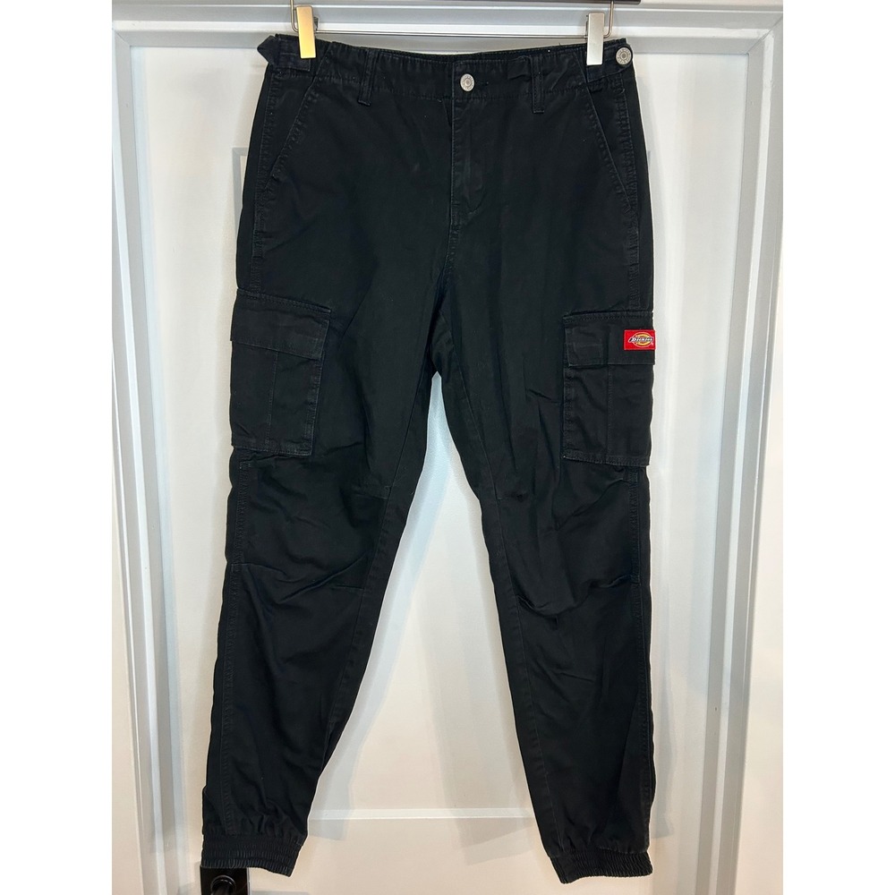 Dickies Black Cargo Jogger Pants Juniors Womens 5/27 Utility Workwear Streetwear
